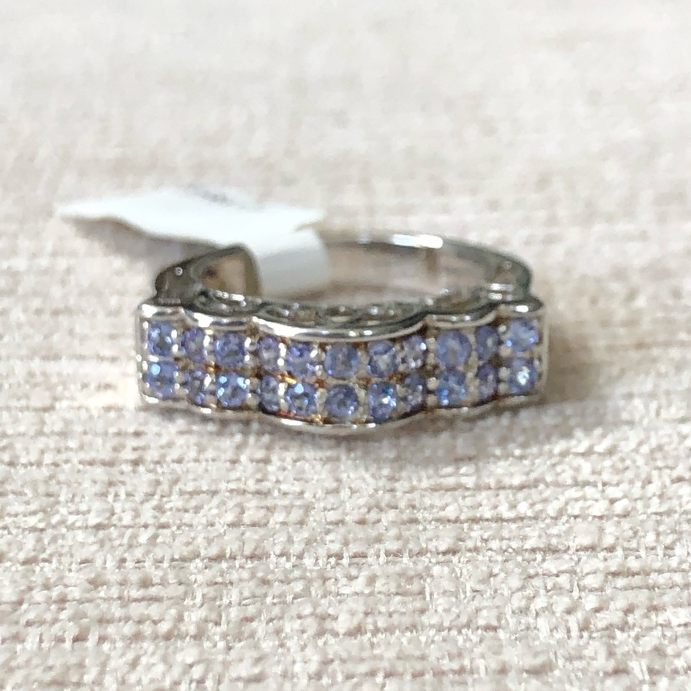 Sterling Silver Ring with Genuine Tanzanite